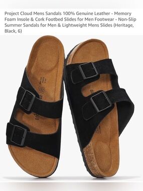Men’s Project Cloud Genuine Leather memory foam Sandals